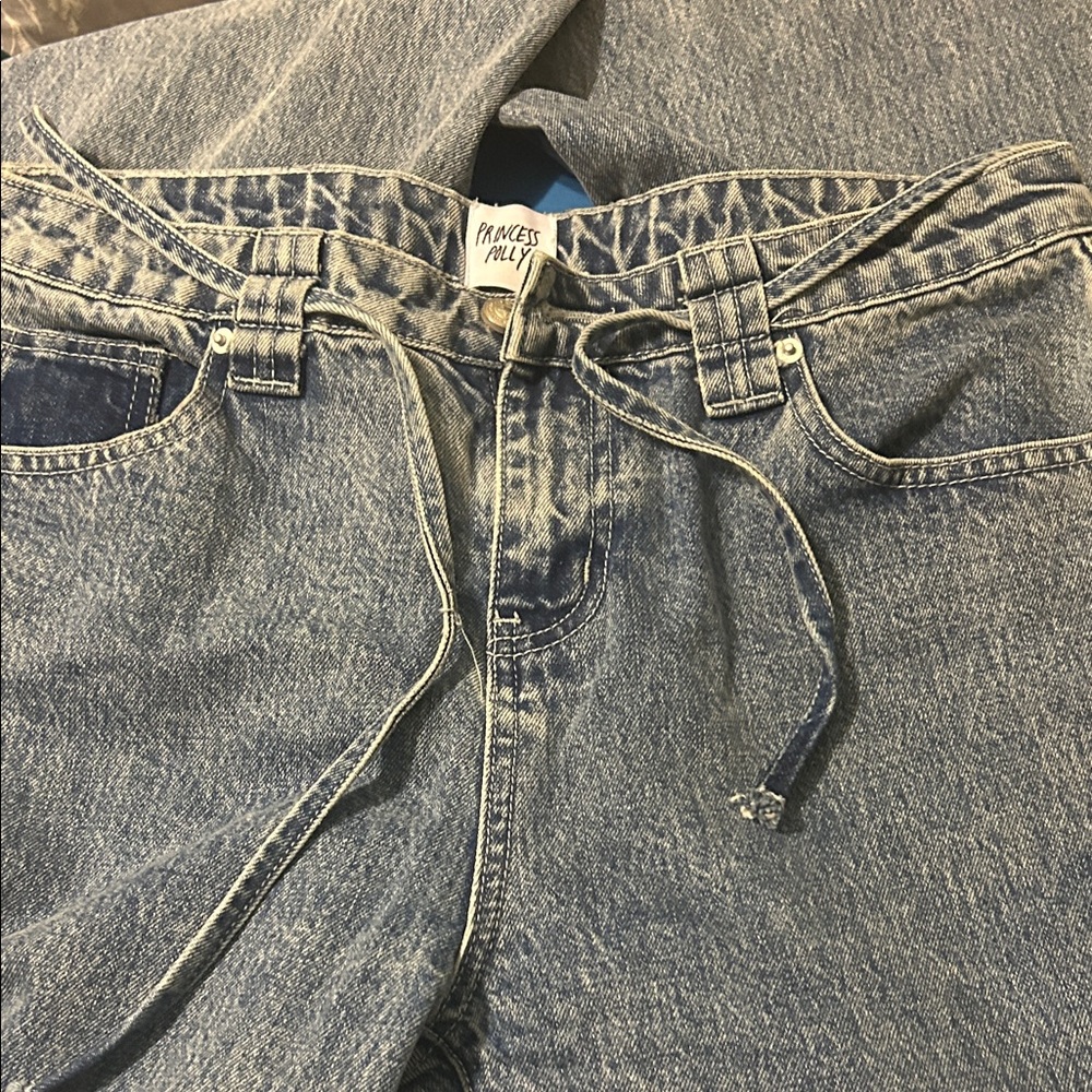 Princess Polly Light Blue Denim Pants